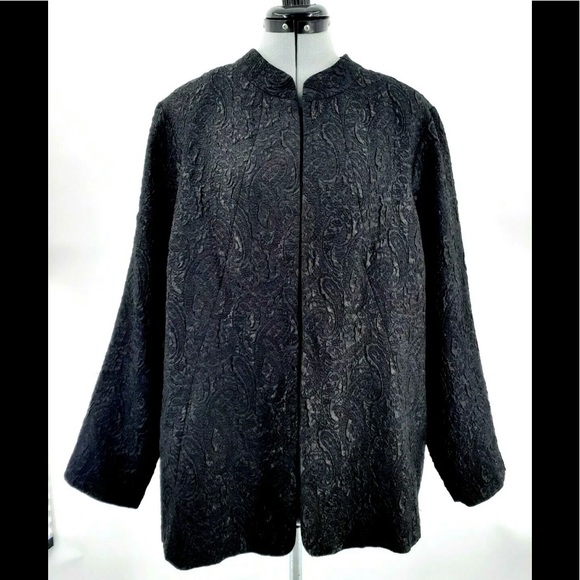 Avenue Jackets & Blazers - Avenue Mandarin Black Sparkle Bling 14 16 plus Holiday Cocktail Party jacket